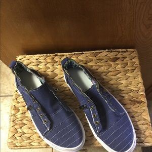 Sneakers, denim ,size says 8; they are tooo small